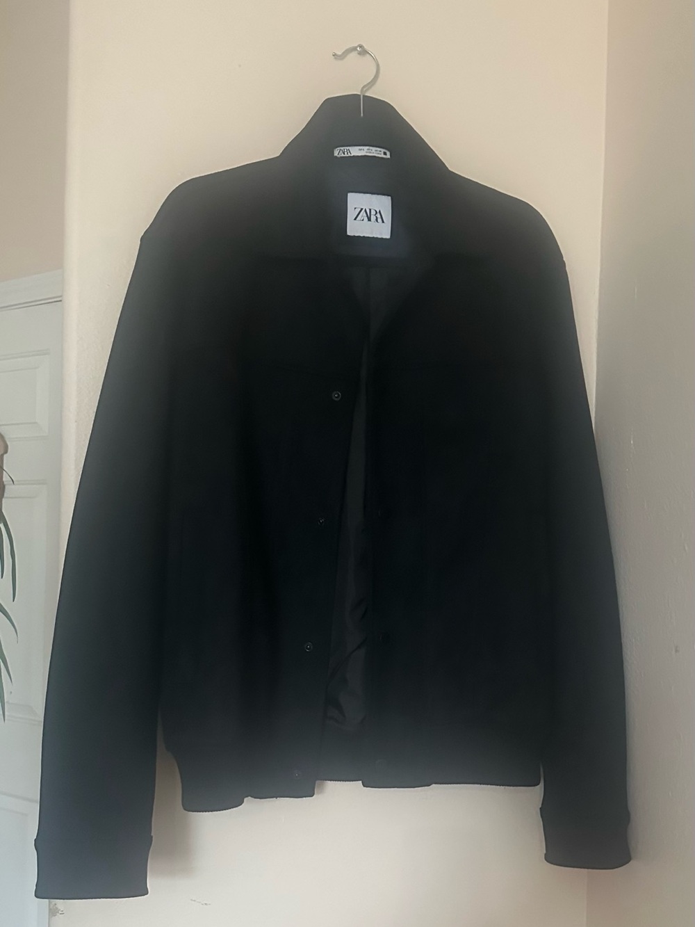 ZARA Men’s Black Suede Short Casual Jacket